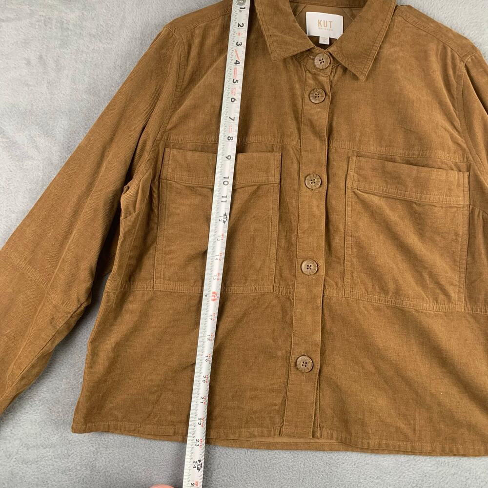 Kut From The Kloth Brown Corduroy Shacket Jacket Women’s XL Utility - Picture 4 of 6